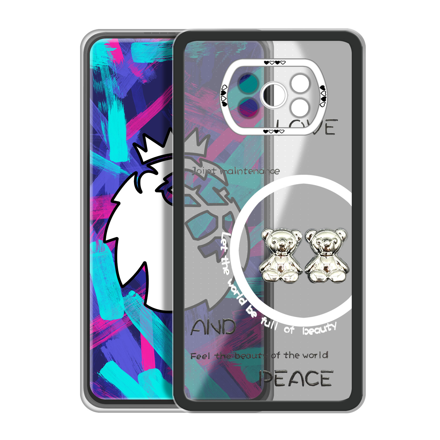 کاور لاین کینگ مدل دو خرسLOVE مناسب برای گوشی موبایل  شیائومی Poco X3 / X3 Pro