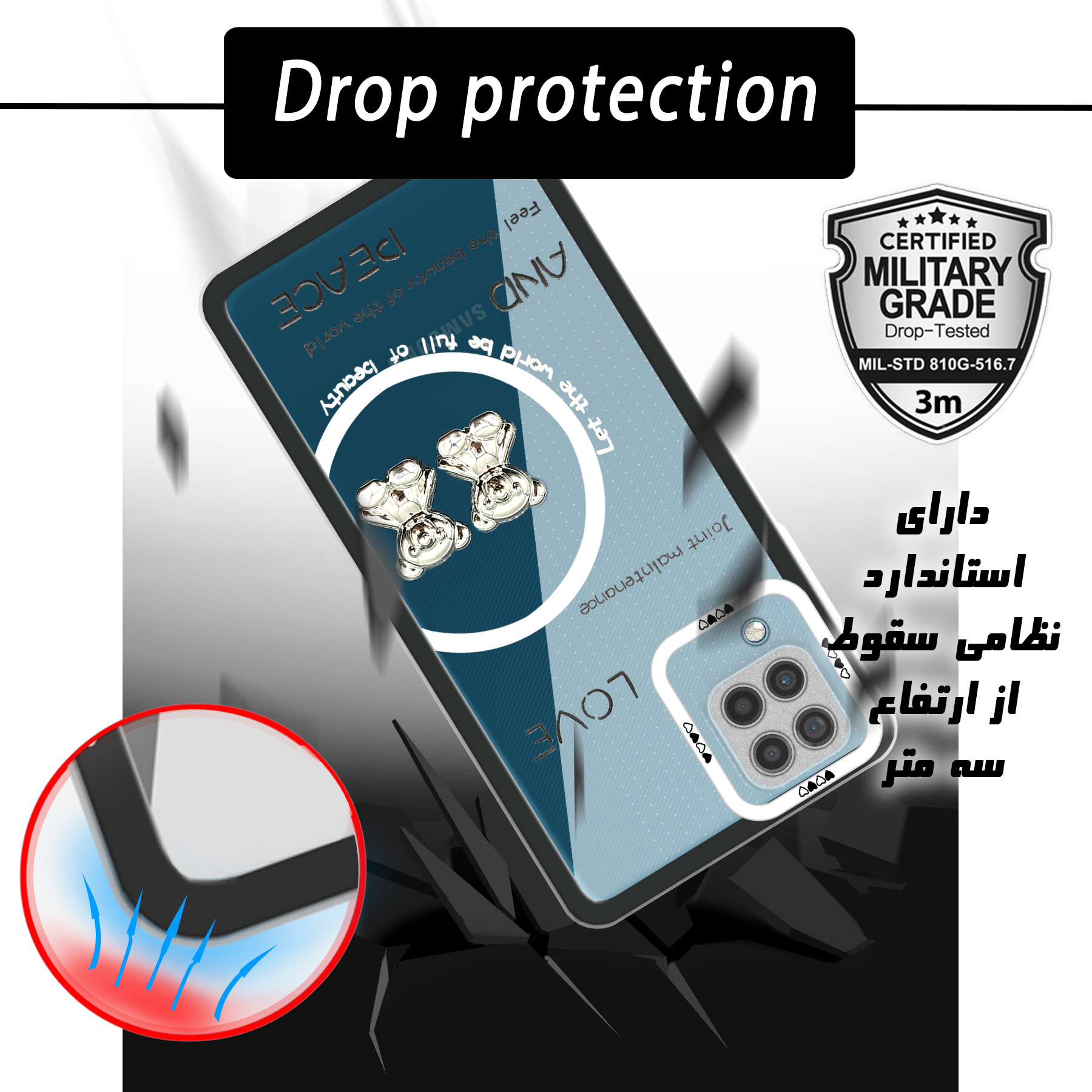 کاور لاین کینگ مدل دو خرسLOVE مناسب برای گوشی موبایل سامسونگ Galaxy A12