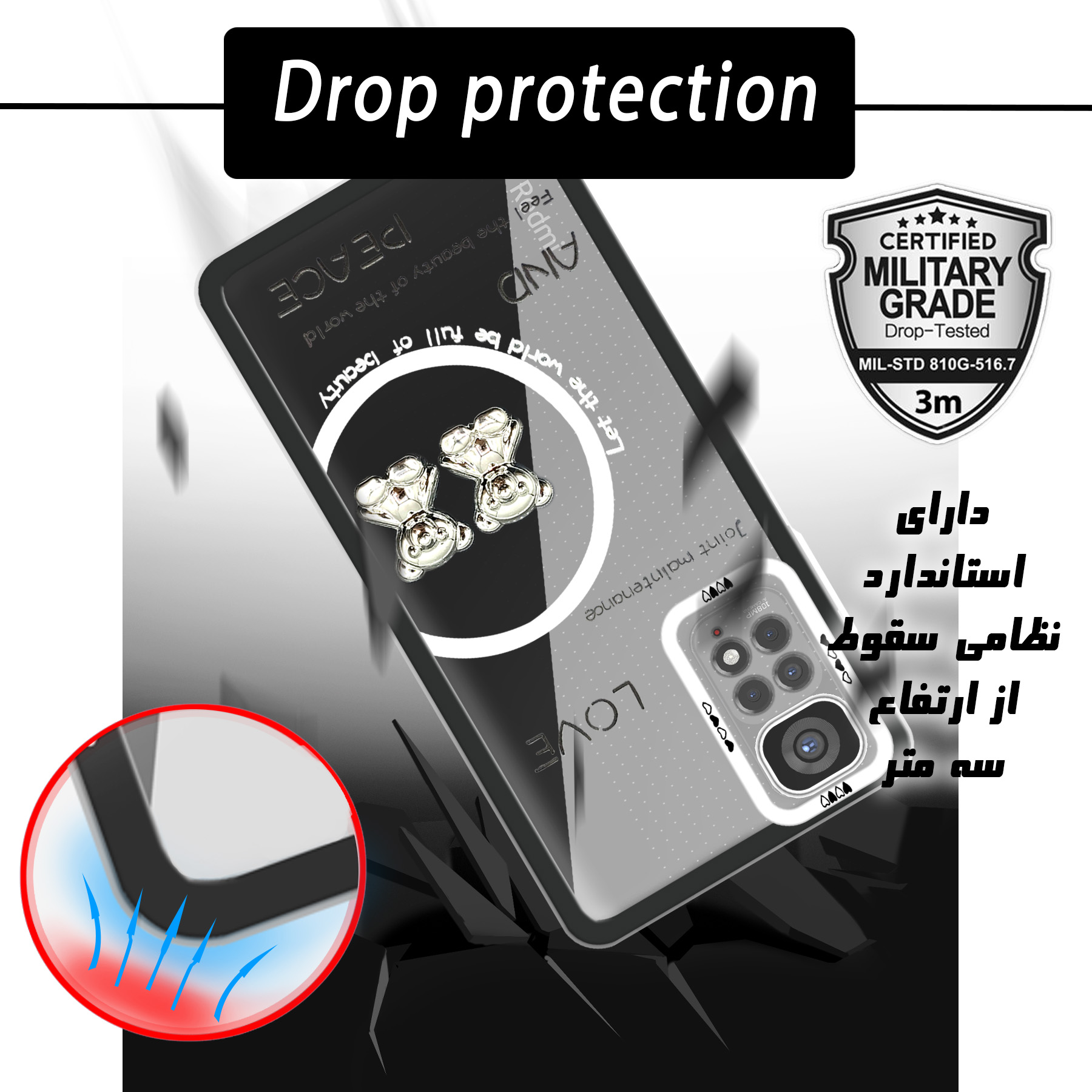 کاور لاین کینگ مدل دو خرسLOVE مناسب برای گوشی موبایل شیائومی Redmi 10/10 Prime