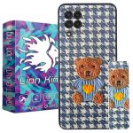 کاور لاین کینگ مدل پارچه ای 3D مناسب برای گوشی موبایل سامسونگ Galaxy A12 به همراه پایه نگهدارنده