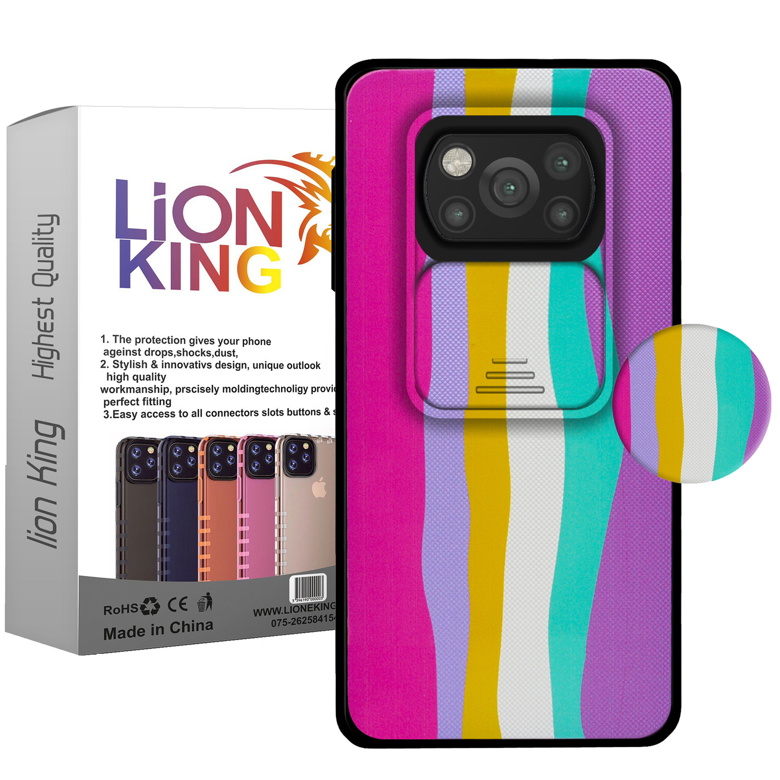 کاور لاین کینگ مدل Raginkamani2 مناسب برای گوشی موبایل شیائومی Poco X3 / Poco X3 Pro به همراه پایه نگهدارنده
