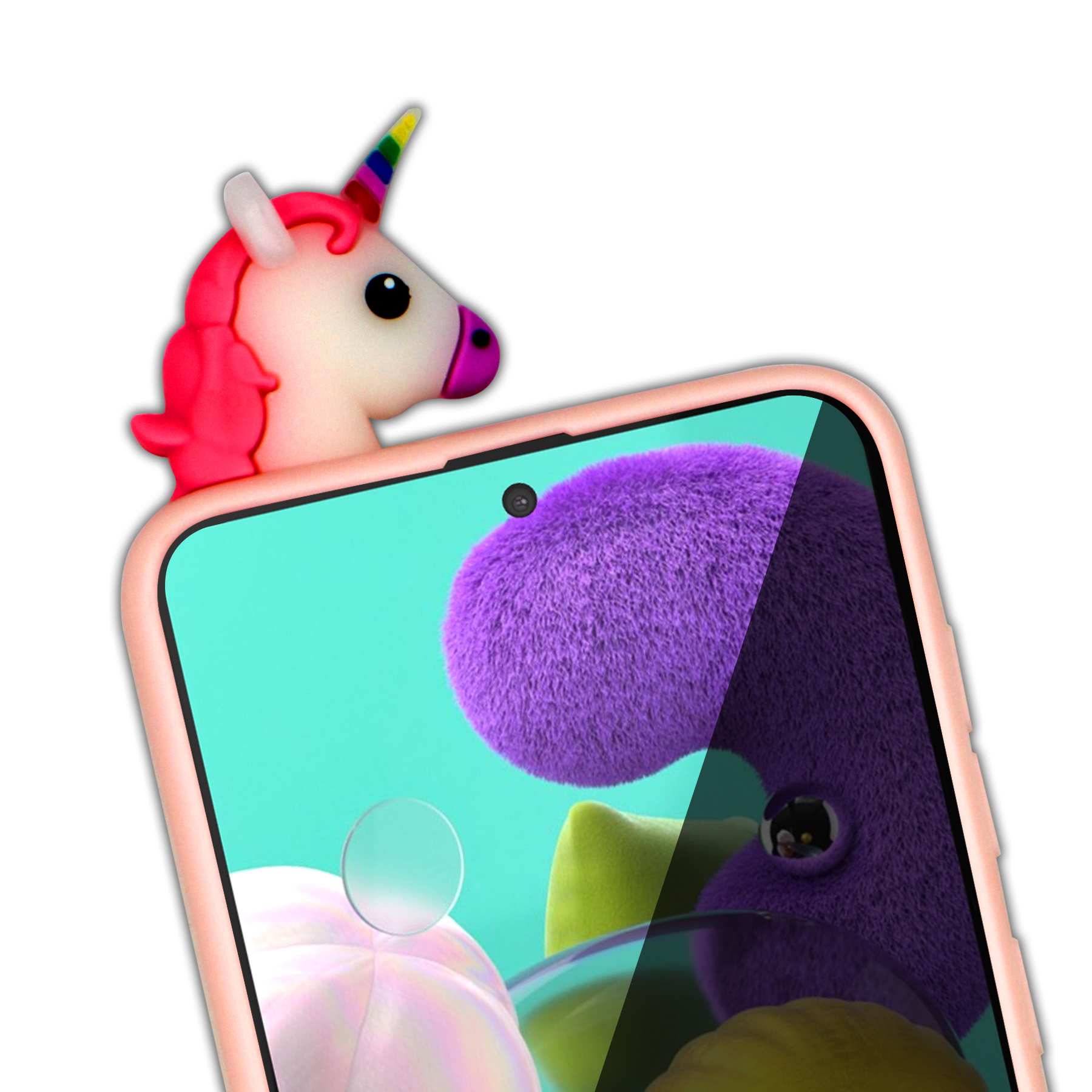 کاور مدل unicorn parandeh مناسب برای گوشی موبایل سامسونگ Galaxy A71 به همراه بند و پایه نگهدارنده