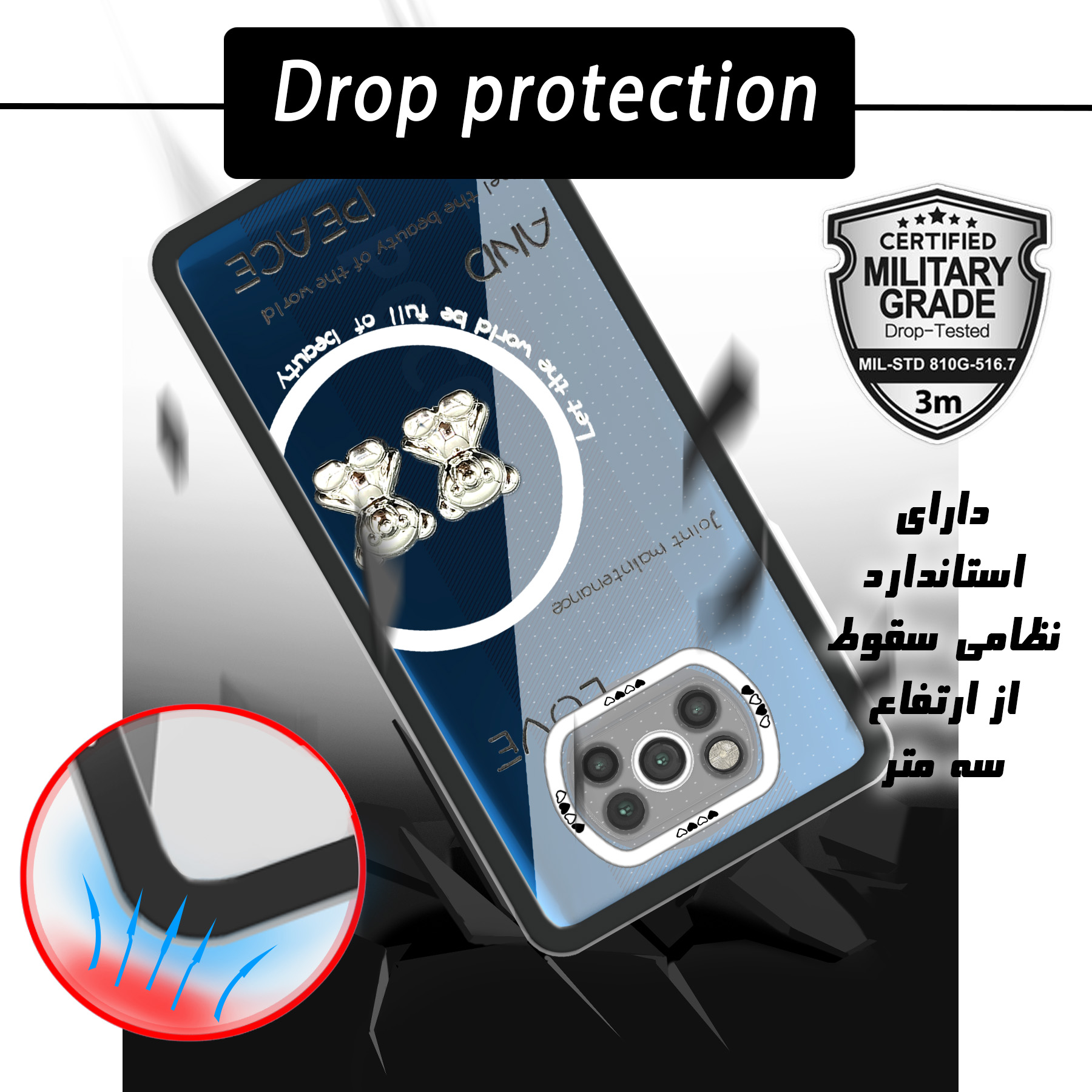 کاور لاین کینگ مدل دو خرسLOVE مناسب برای گوشی موبایل  شیائومی Poco X3 / X3 Pro