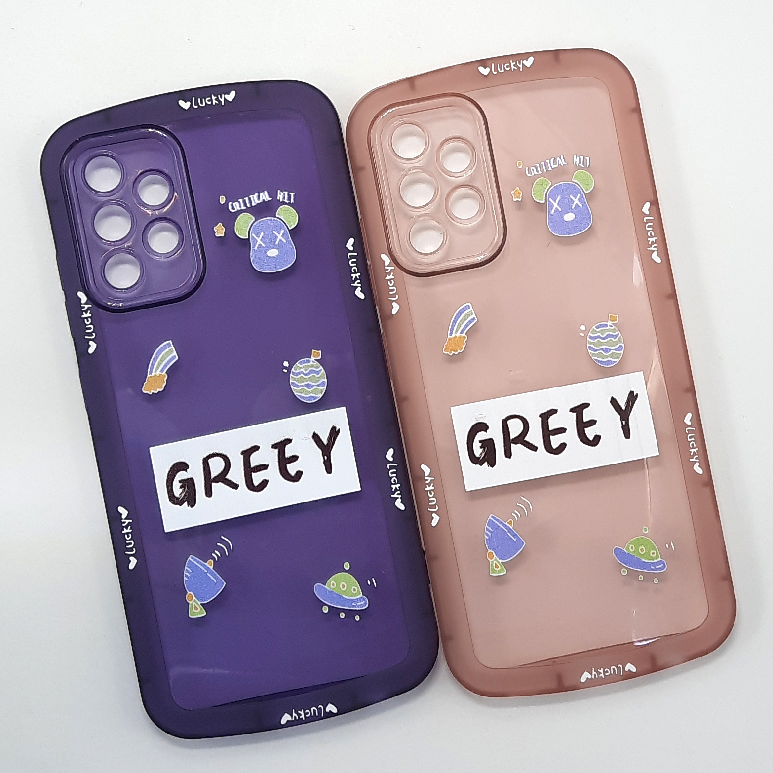 کاور لاین کینگ مدل تدی آکواریومی مناسب برای گوشی موبایل سامسونگ Galaxy A23 4G به همراه پایه نگهدارنده
