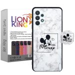 کاور لاین کینگ مدل Mickey2 مناسب برای گوشی موبایل سامسونگ Galaxy A32 4G به همراه پایه نگهدارنده
