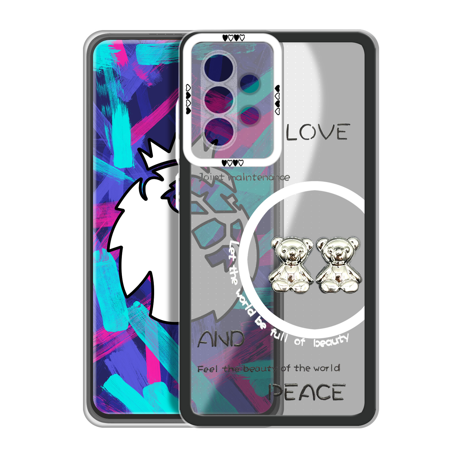 کاور لاین کینگ مدل دو خرسLOVE مناسب برای گوشی موبایل سامسونگ Galaxy A13 4G
