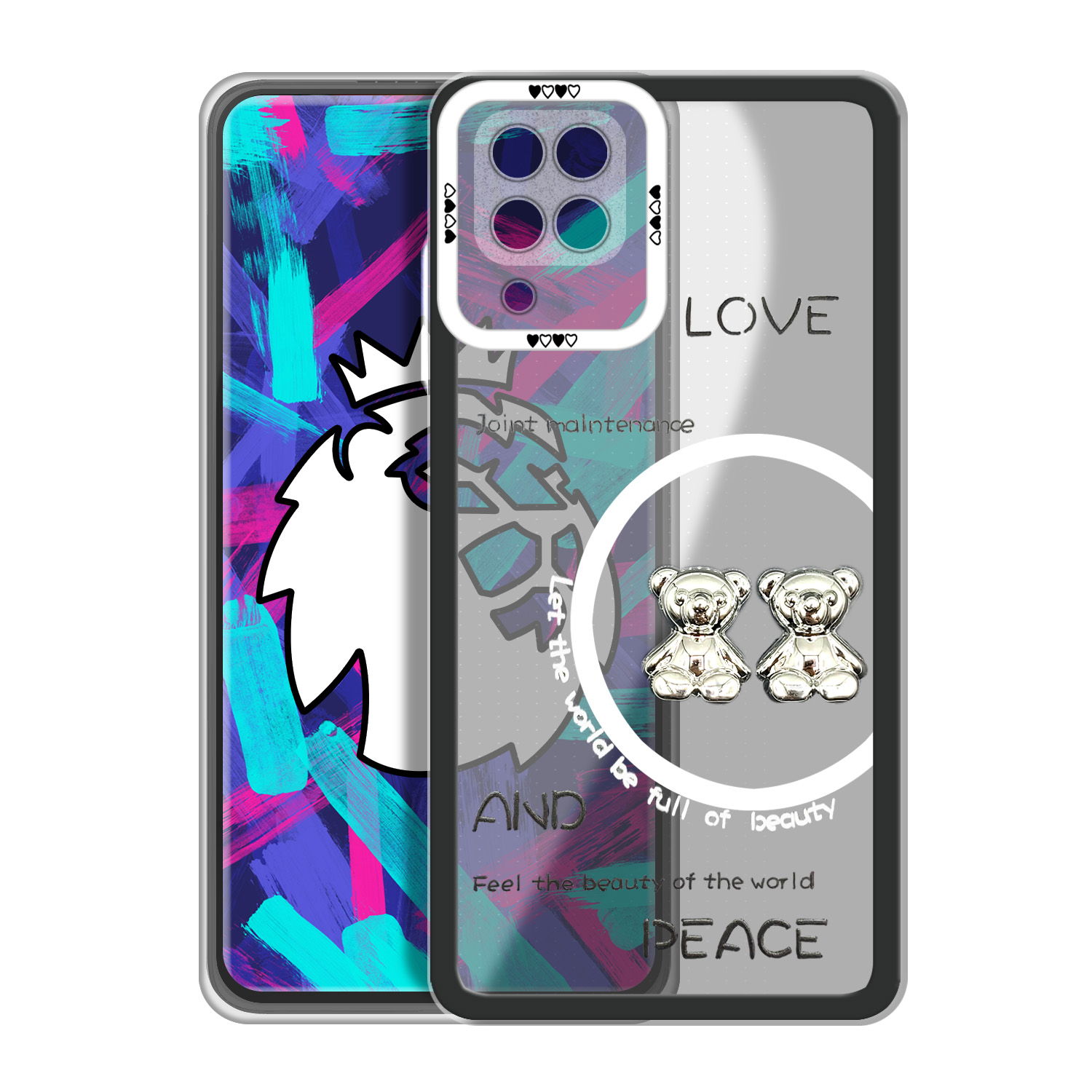 کاور لاین کینگ مدل دو خرسLOVE مناسب برای گوشی موبایل سامسونگ Galaxy A12