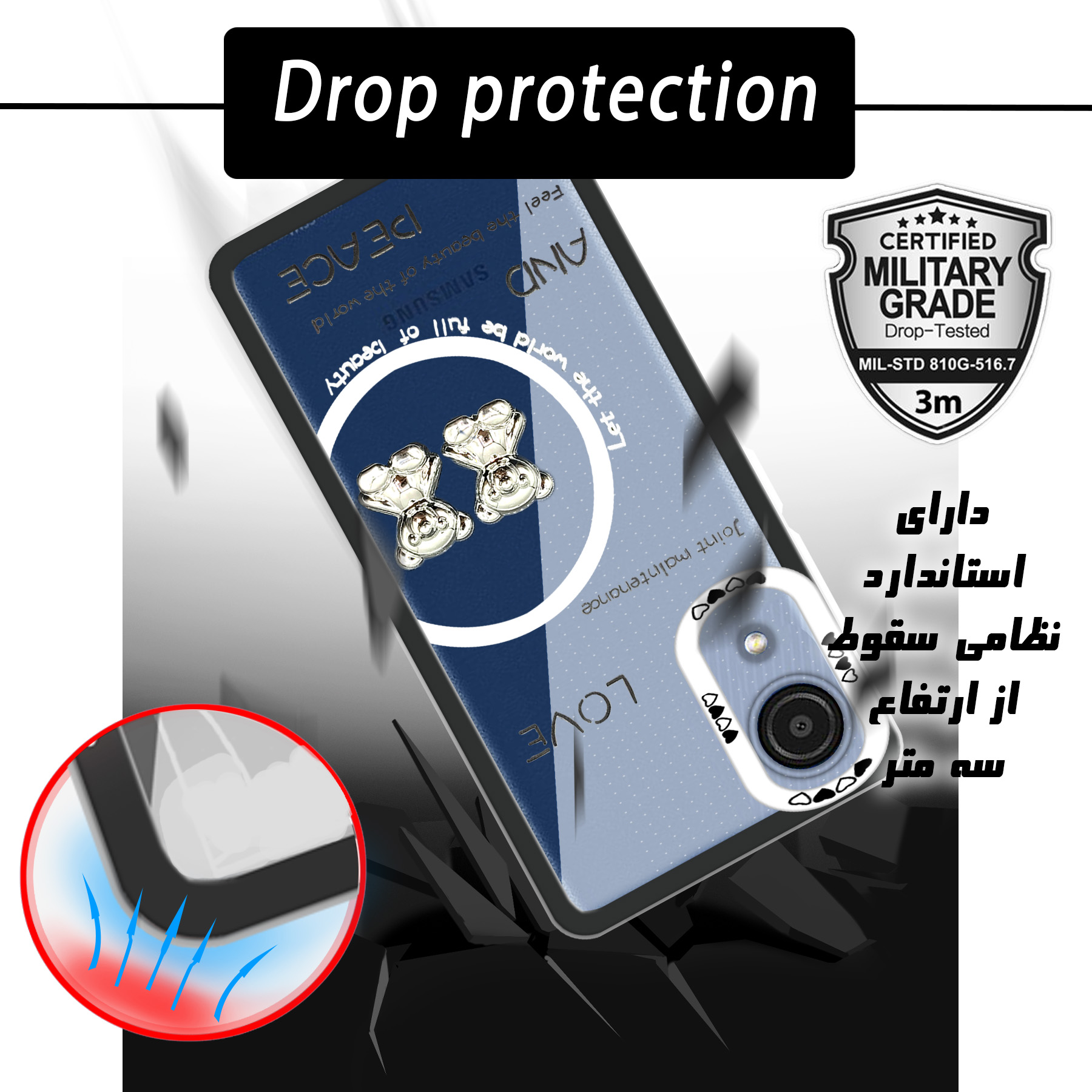 کاور لاین کینگ مدل دو خرسLOVE مناسب برای گوشی موبایل سامسونگ Galaxy A03 Core