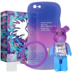 کاور لاین کینگ مدل تدی  النگویی مناسب برای گوشی موبایل اپل Iphone 6/6s به همراه پایه نگهدارنده و بند آویز