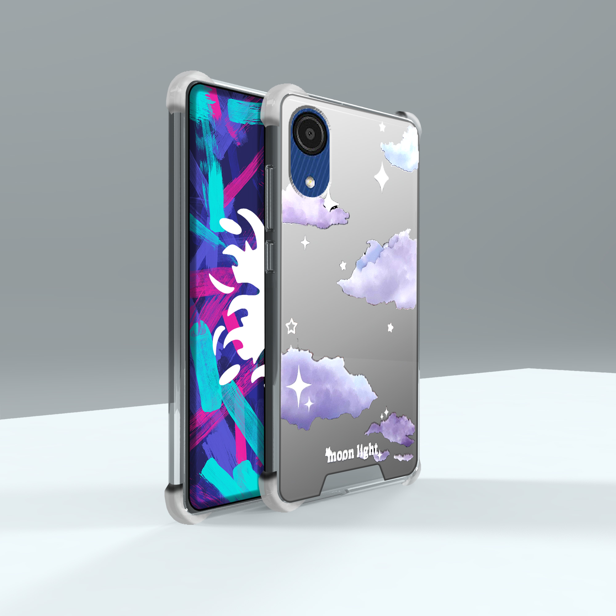 کاور لاین کینگ مدل آینه ایی نشکن طرح آسمان مناسب برای گوشی موبایل سامسونگ Galaxy A03 Core