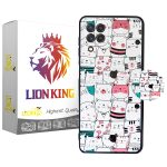 کاور لاین کینگ مدل گربه ها مناسب برای گوشی موبایل سامسونگ Galaxy A22 4G به همراه پایه نگهدارنده