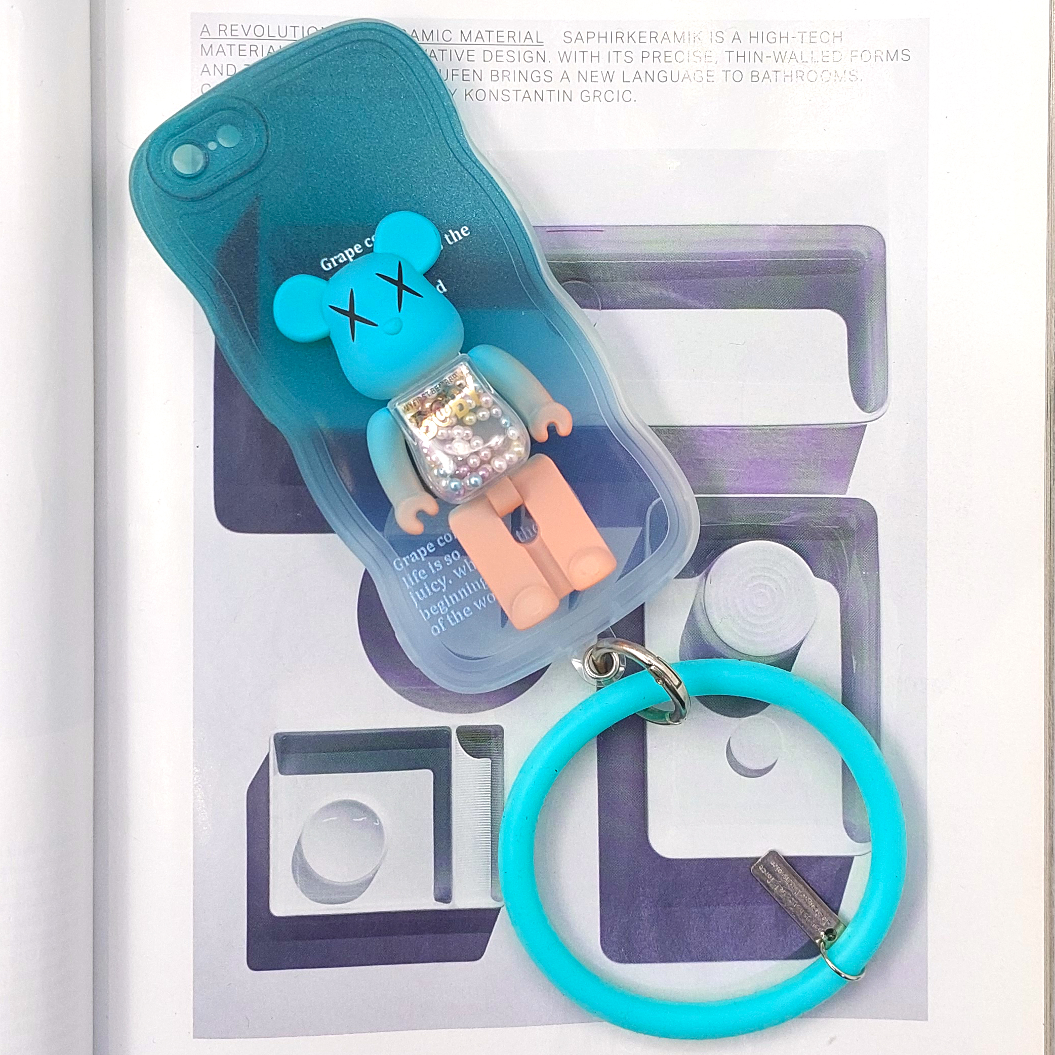 کاور لاین کینگ مدل تدی  النگویی مناسب برای گوشی موبایل اپل Iphone 6/6s به همراه پایه نگهدارنده و بند آویز
