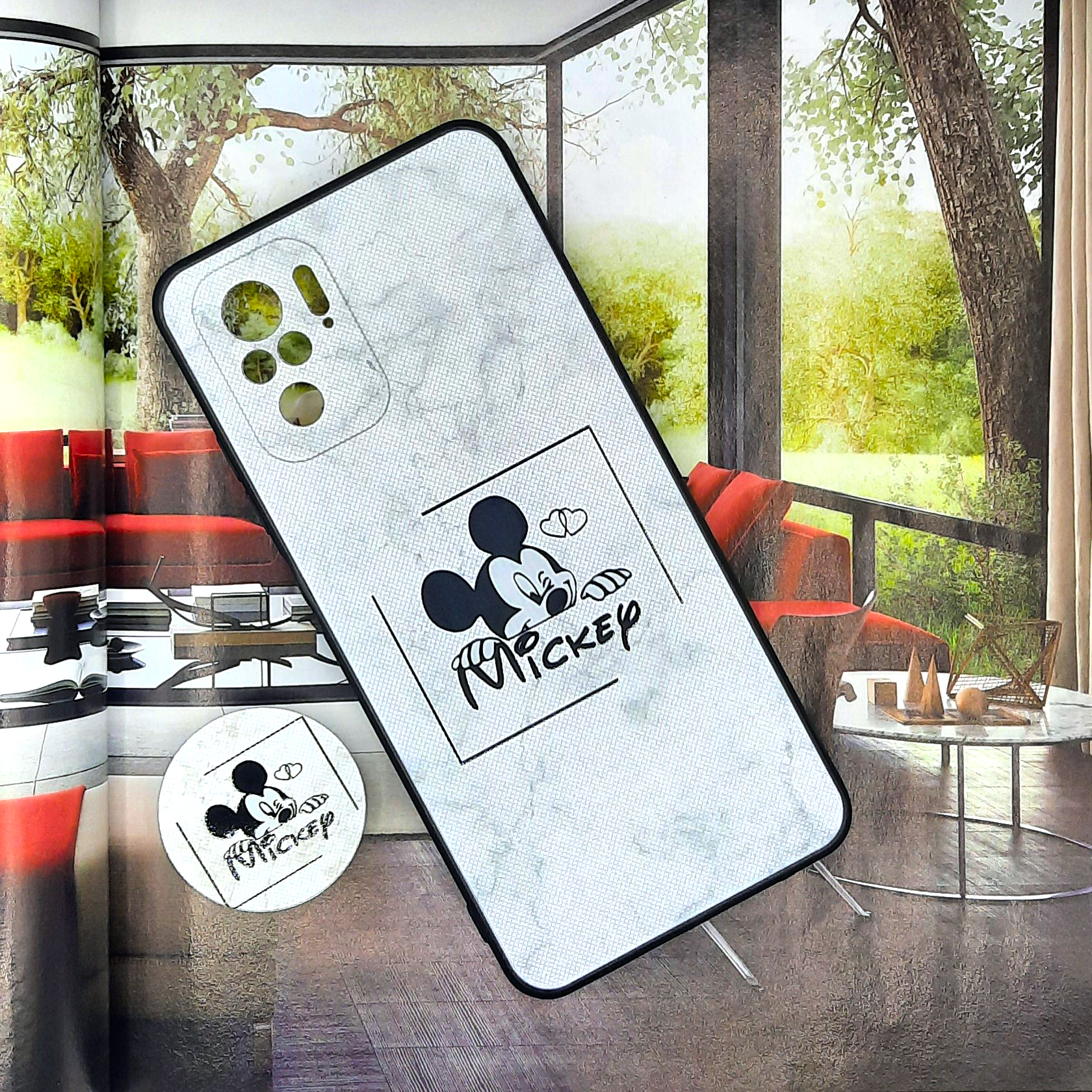 کاور لاین کینگ مدل Mickey2 مناسب برای گوشی موبایل شیائومی Redmi Note10/10S به همراه پایه نگهدارنده