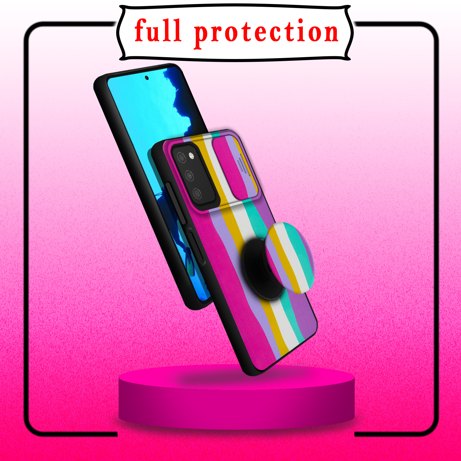 کاور لاین کینگ مدل Raginkamani2 مناسب برای گوشی موبایل سامسونگ Galaxy A03s به همراه پایه نگهدارنده