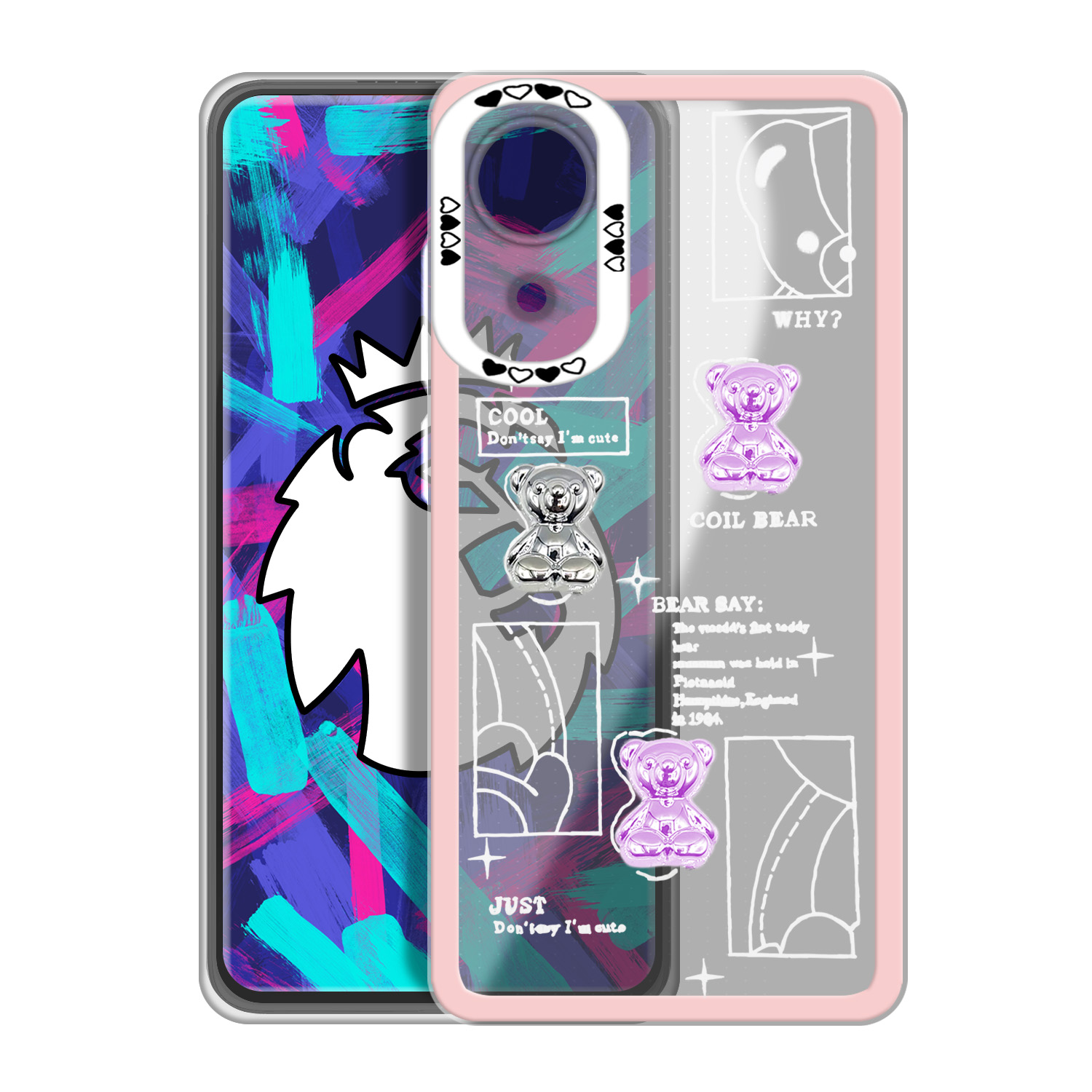 کاور لاین کینگ مدلBiدوخرس صورتی مناسب برای گوشی موبایل سامسونگ Galaxy A03 Core