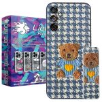 کاور لاین کینگ مدل پارچه ای 3D مناسب برای گوشی موبایل سامسونگ Galaxy A34 5G به همراه پایه نگهدارنده