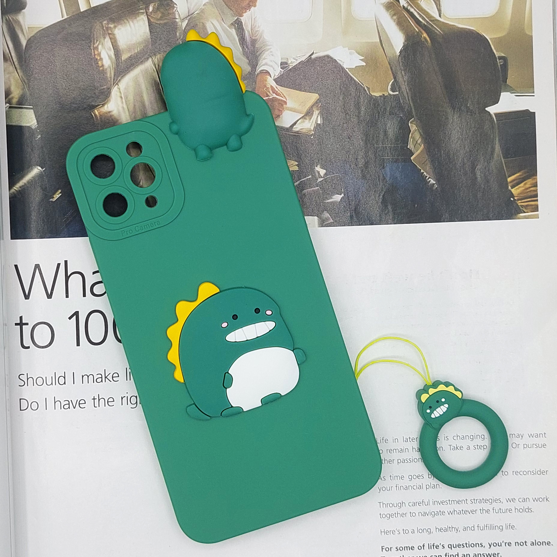 کاور طرح دایناسورAFF مناسب برای گوشی موبایل اپل IPhone 11 pro Max به همراه بند آویز