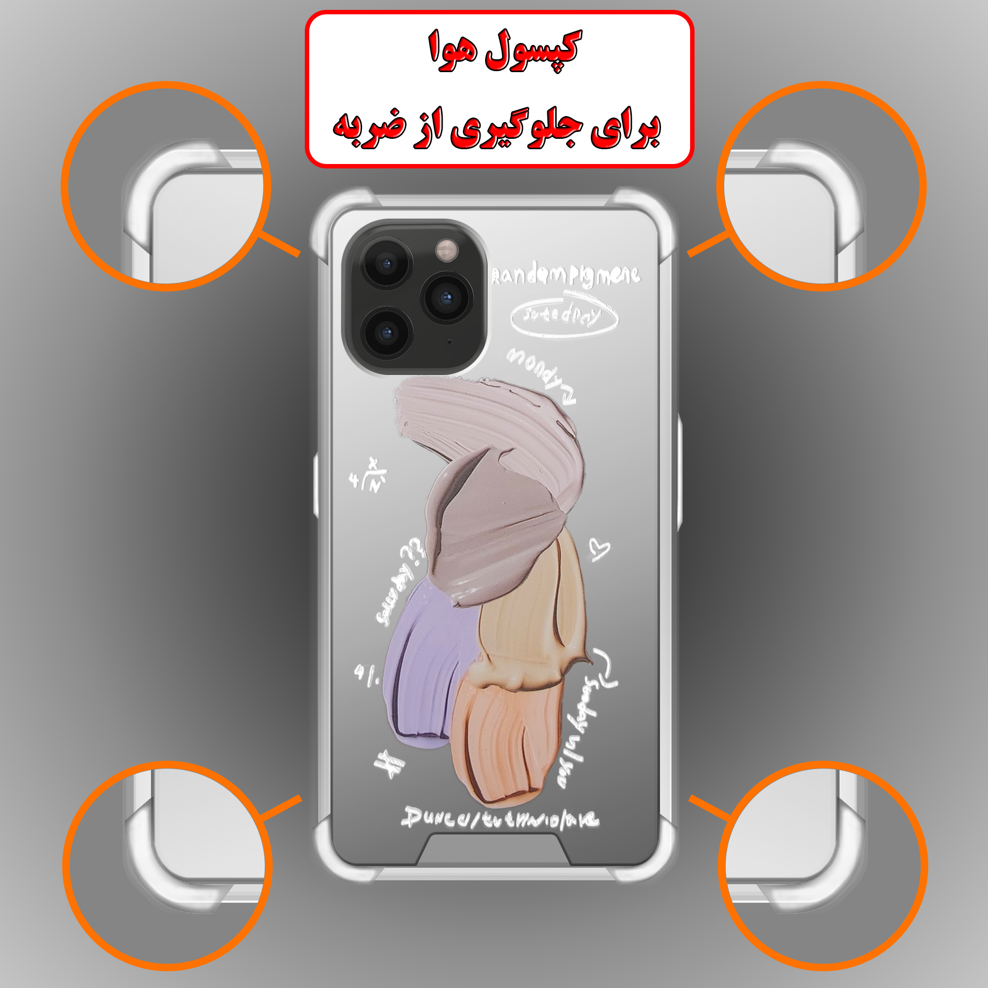 کاور لاین کینگ مدل آینه ایی نشکن طرح گواش مناسب برای گوشی موبایل اپل IPhone 11 pro Max
