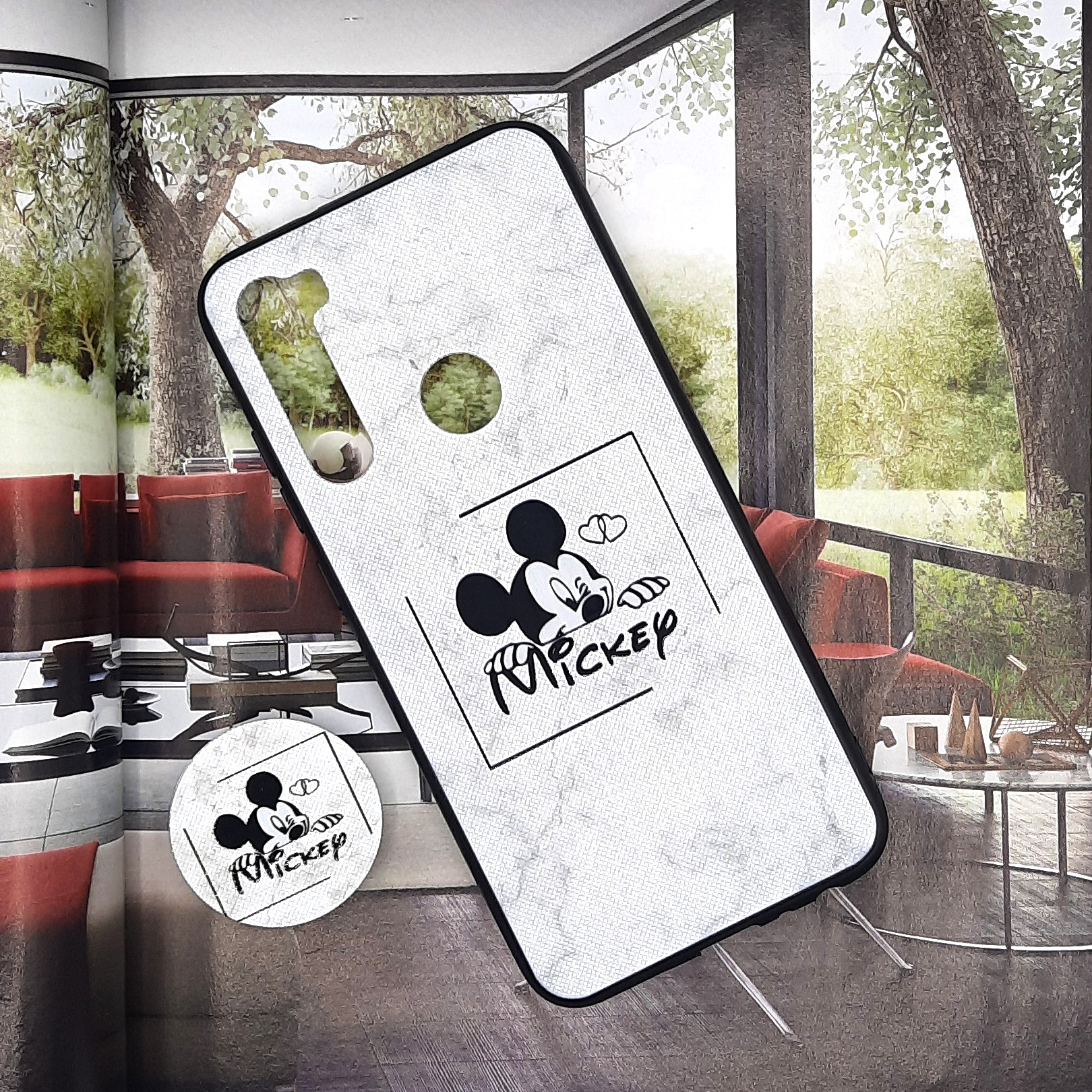 کاور لاین کینگ مدل Mickey2 مناسب برای گوشی موبایل شیائومی Redmi Note8 به همراه پایه نگهدارنده