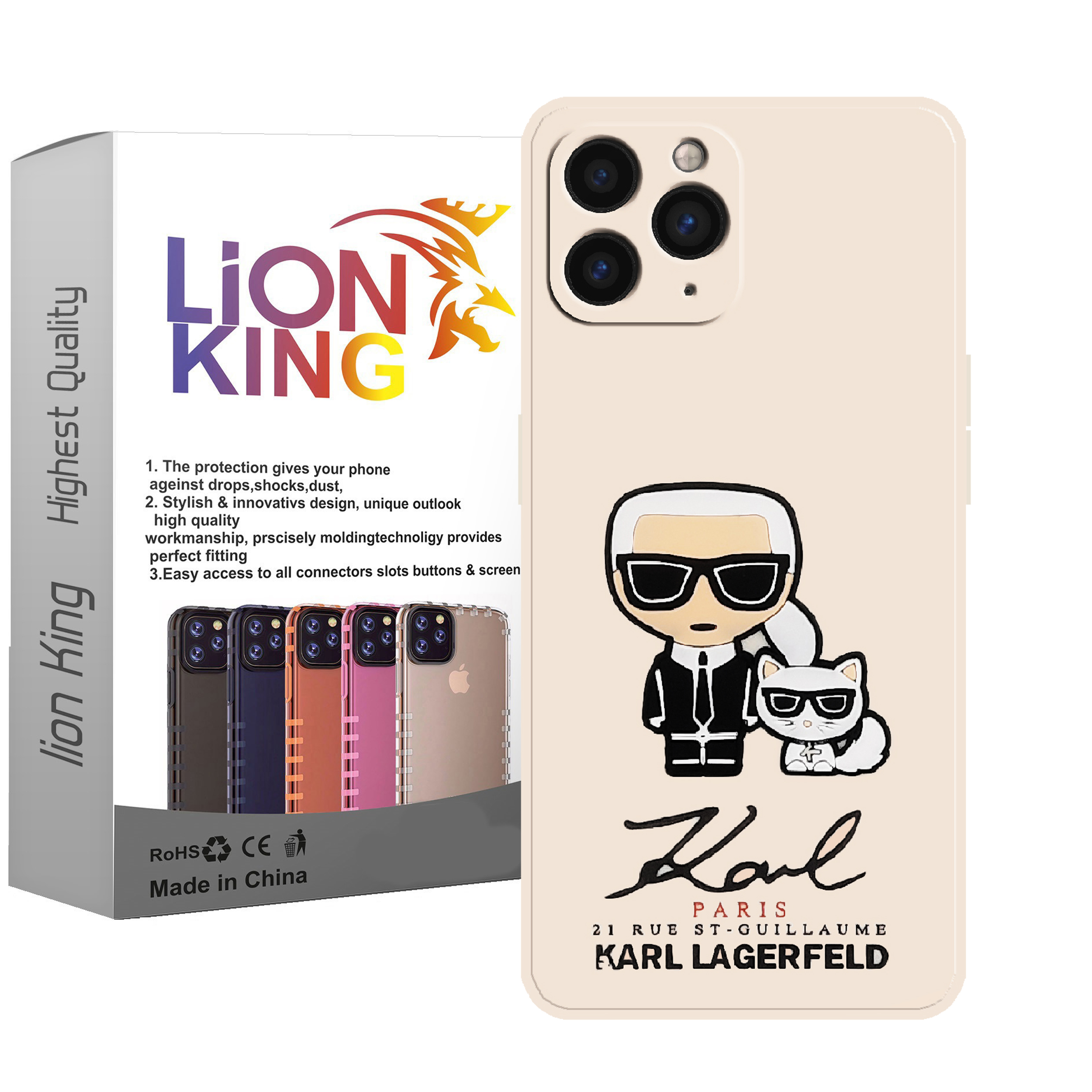 کاور لاین کینگ مدل مرد وگربه 3d keremii مناسب برای گوشی موبایل  اپل IPhone 11 pro Max