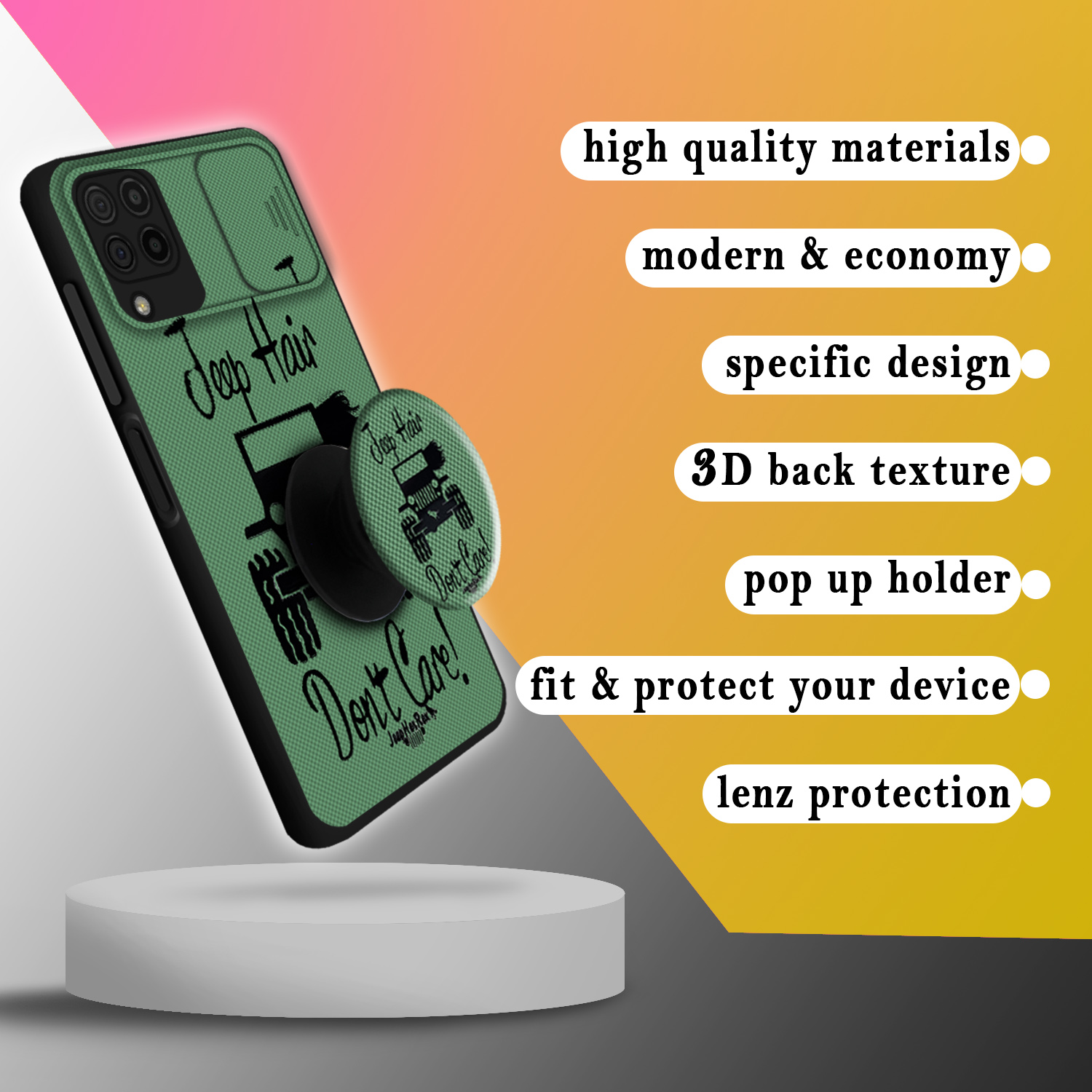 کاور لاین کینگ مدل JIPGEN J2 مناسب برای گوشی موبایل سامسونگ Galaxy A22 4G به همراه پایه نگهدارنده