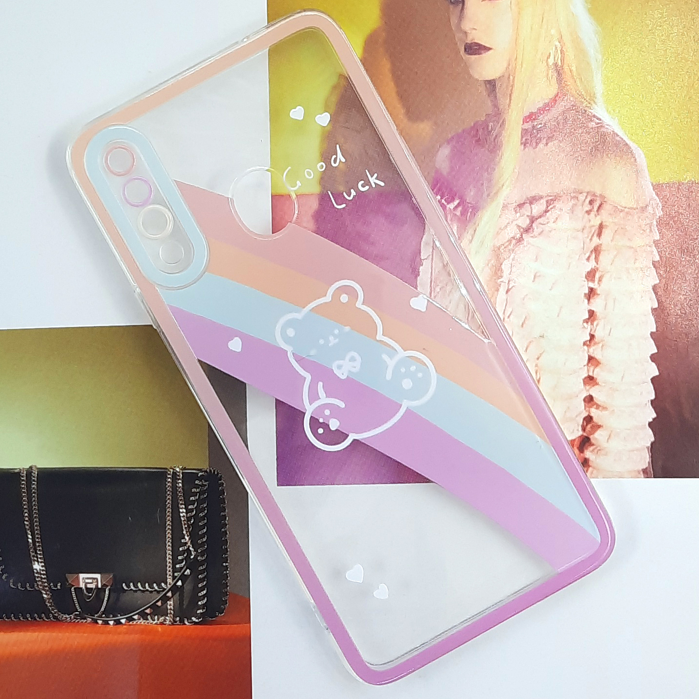 کاور لاین کینگ مدل خرس رنگین کمانی مناسب برای گوشی موبایل  سامسونگ Galaxy A20s