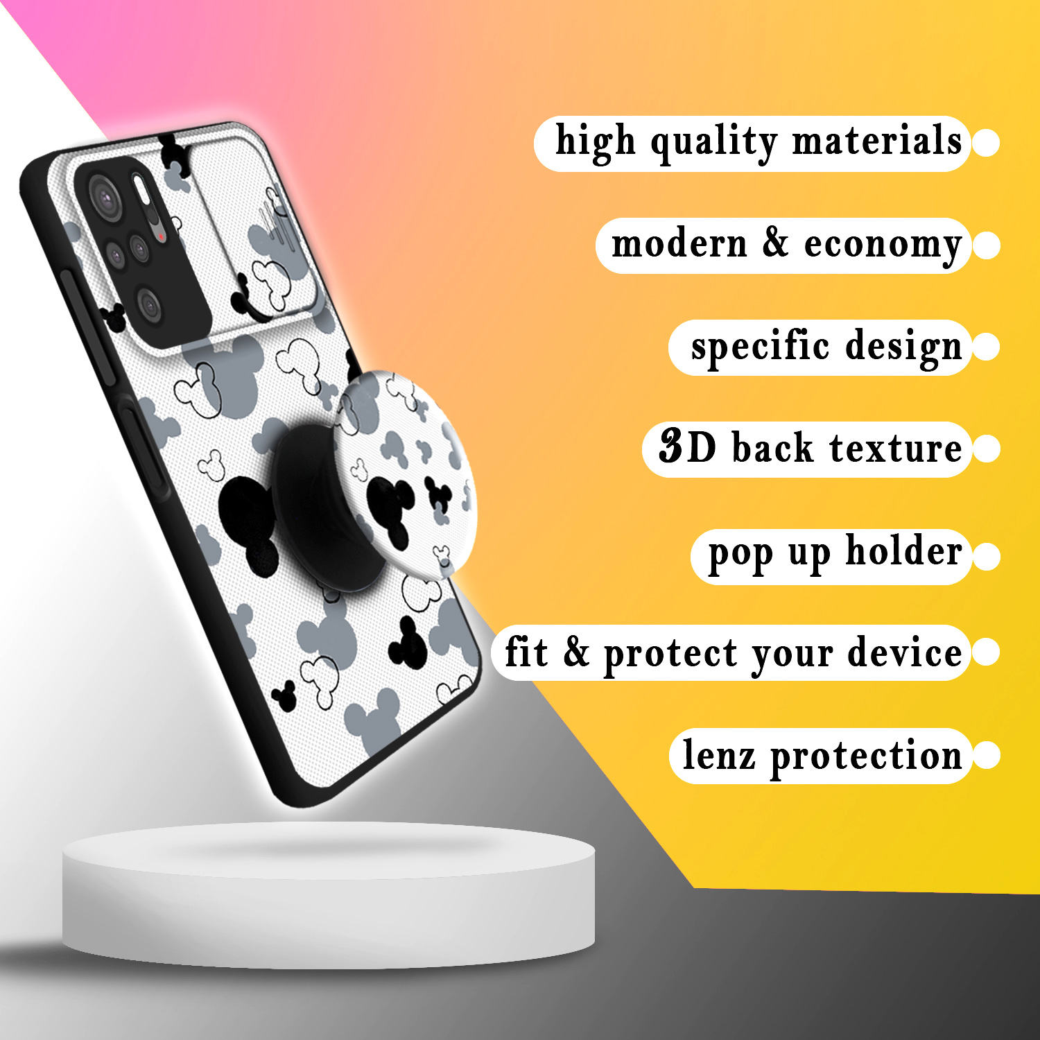 کاور لاین کینگ مدل KalehMiki J2 مناسب برای گوشی موبایل شیائومی Redmi Note10/10S به همراه پایه نگهدارنده
