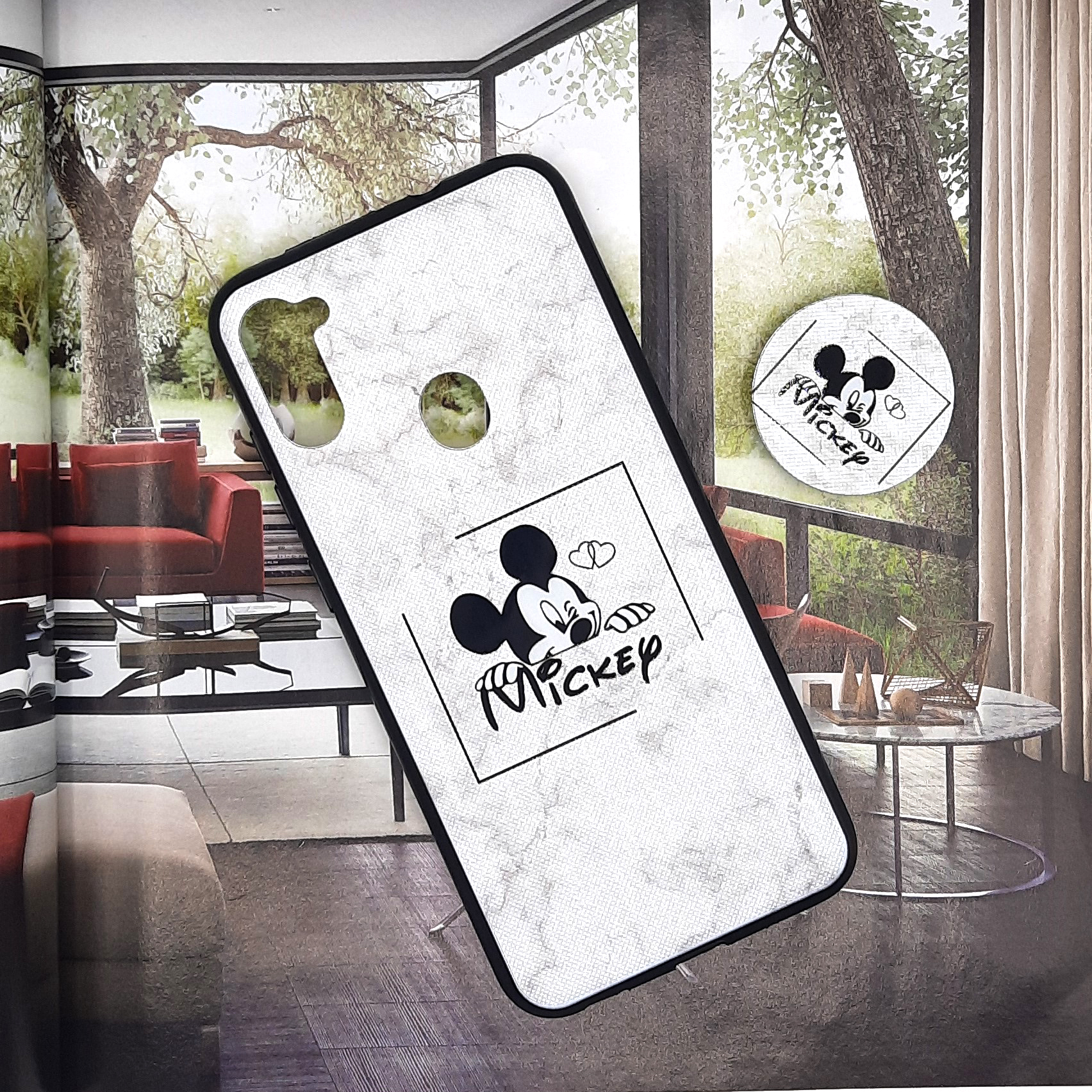 کاور لاین کینگ مدل Mickey2 مناسب برای گوشی موبایل سامسونگ Galaxy A11 به همراه پایه نگهدارنده