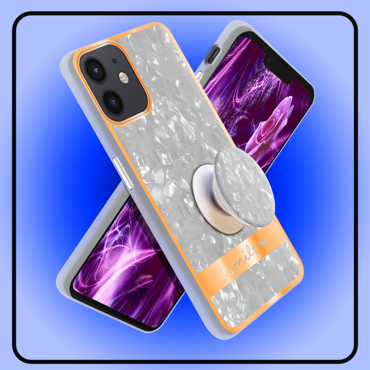 کاور لاین کینگ مدل کریستال یخی مناسب برای گوشی موبایل اپل IPhone 11  به همراه پایه نگهدارنده