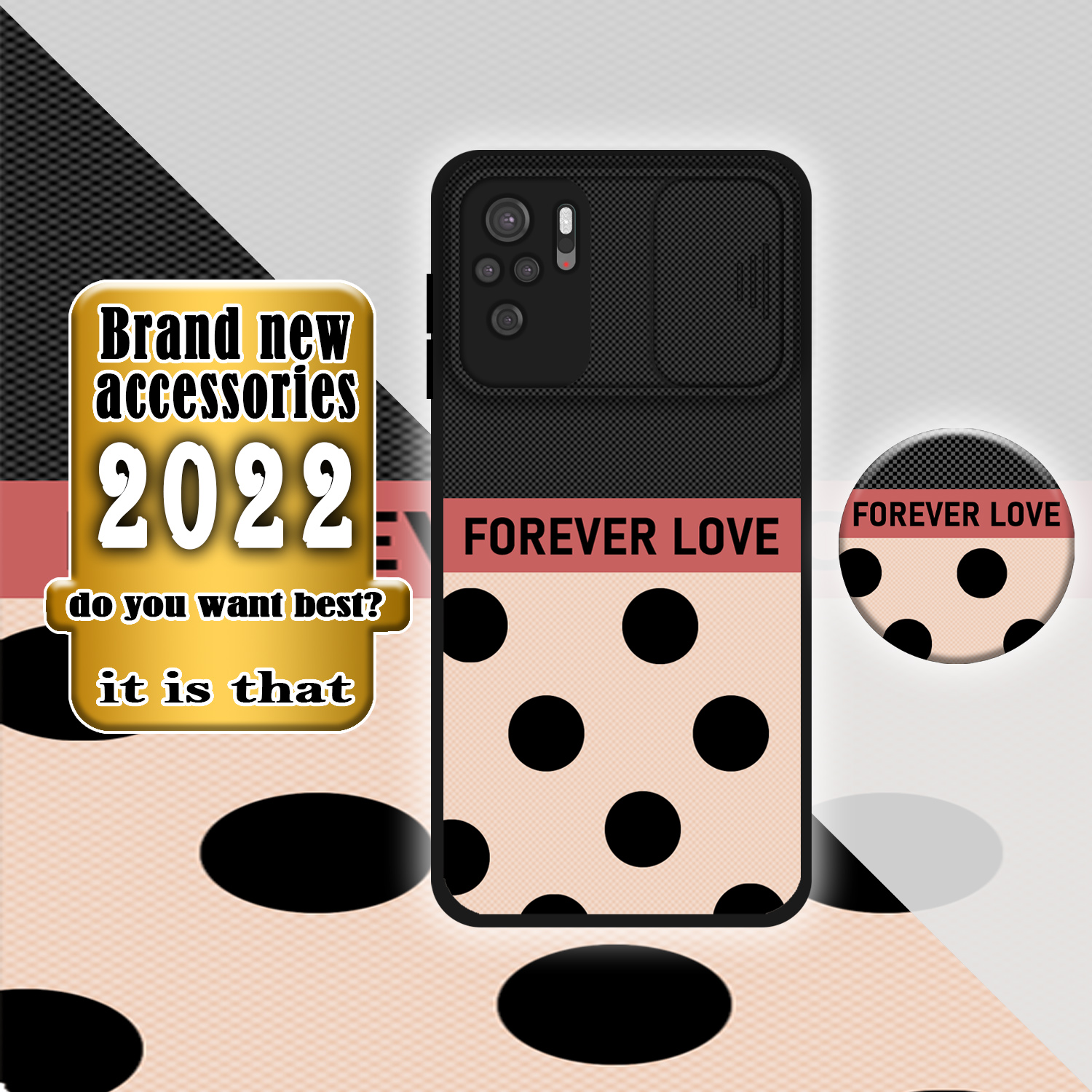کاور لاین کینگ مدل FOREVER LOVE مناسب برای گوشی موبایل شیائومی Redmi Note10/10S به همراه پایه نگهدارنده