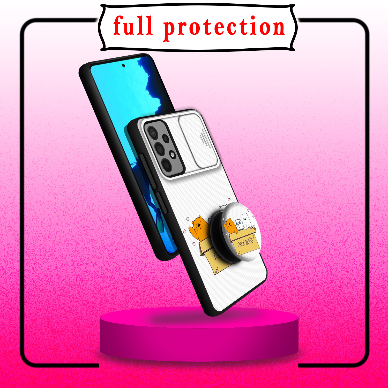 کاور لاین کینگ مدل PandaBax مناسب برای گوشی موبایل سامسونگ Galaxy A72 به همراه پایه نگهدارنده