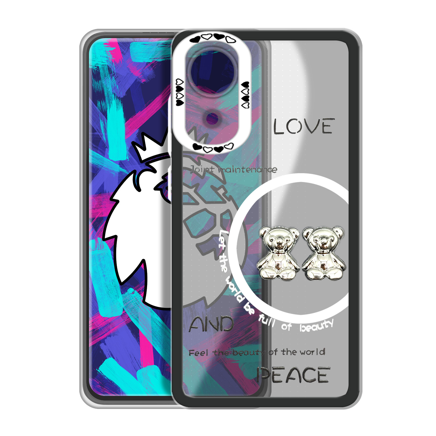 کاور لاین کینگ مدل دو خرسLOVE مناسب برای گوشی موبایل سامسونگ Galaxy A03 Core