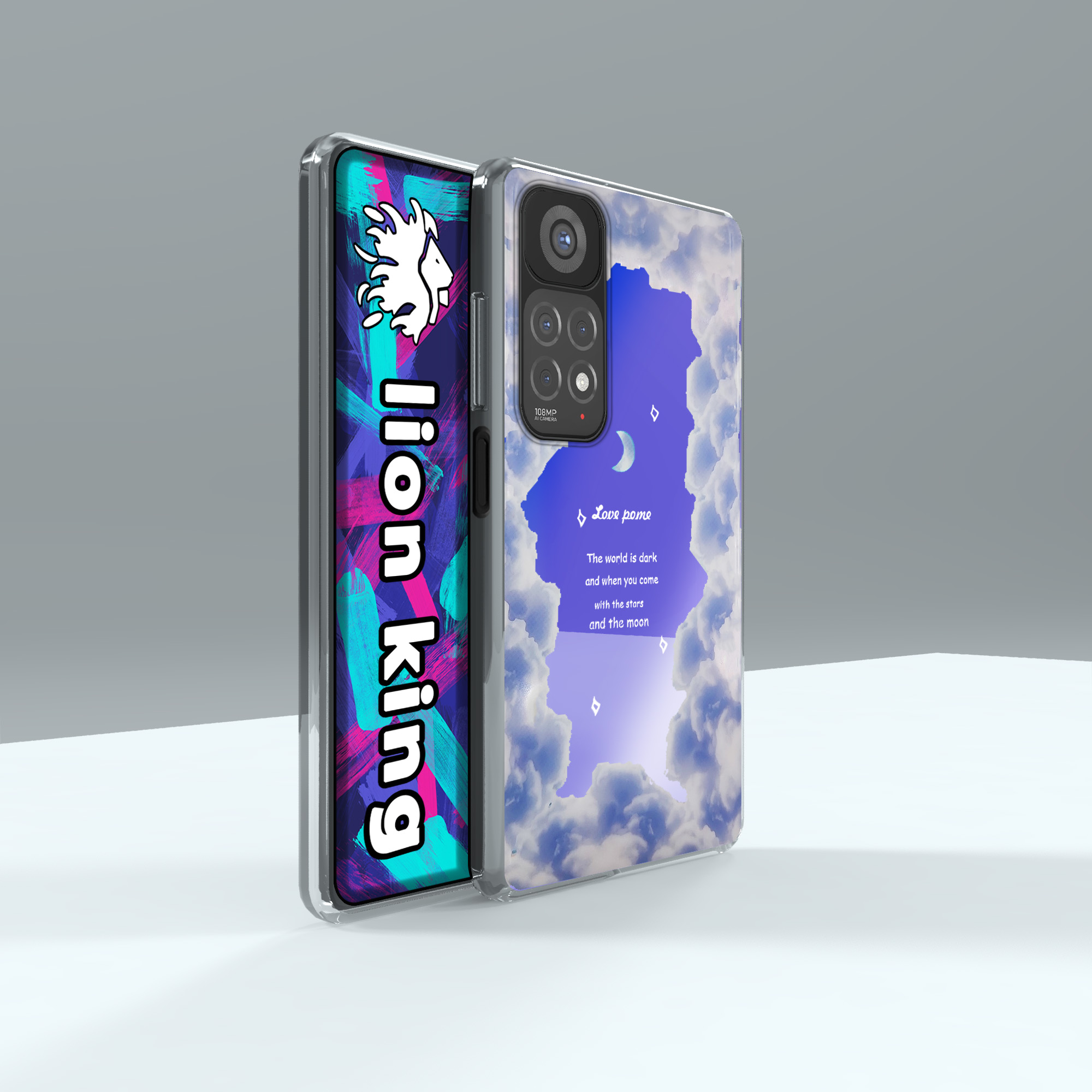 کاور لاین کینگ مدل هولوگرامی ابر وماه مناسب برای گوشی موبایل شیائومی Redmi Note 11 Global / Note 11S