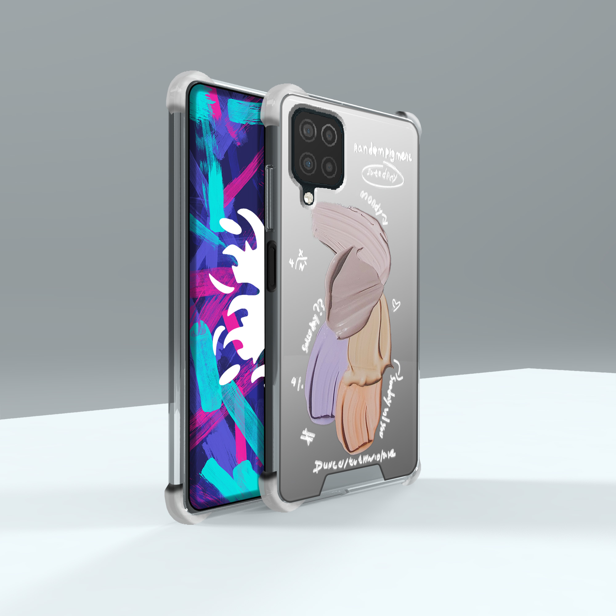 کاور لاین کینگ مدل آینه ایی نشکن طرح گواش مناسب برای گوشی موبایل سامسونگ Galaxy A12