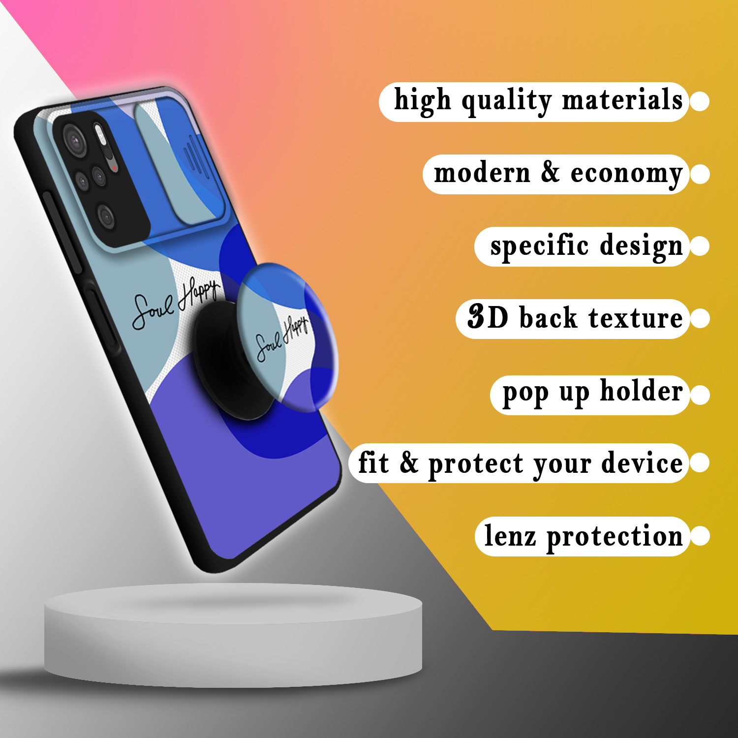 کاور لاین کینگ مدل loveHappy J2 مناسب برای گوشی موبایل شیائومی Redmi Note10/10S به همراه پایه نگهدارنده
