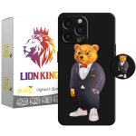کاور لاین کینگ مدل Bearcot مناسب برای گوشی موبایل  اپل IPhone 13 pro  به همراه پایه نگهدارنده