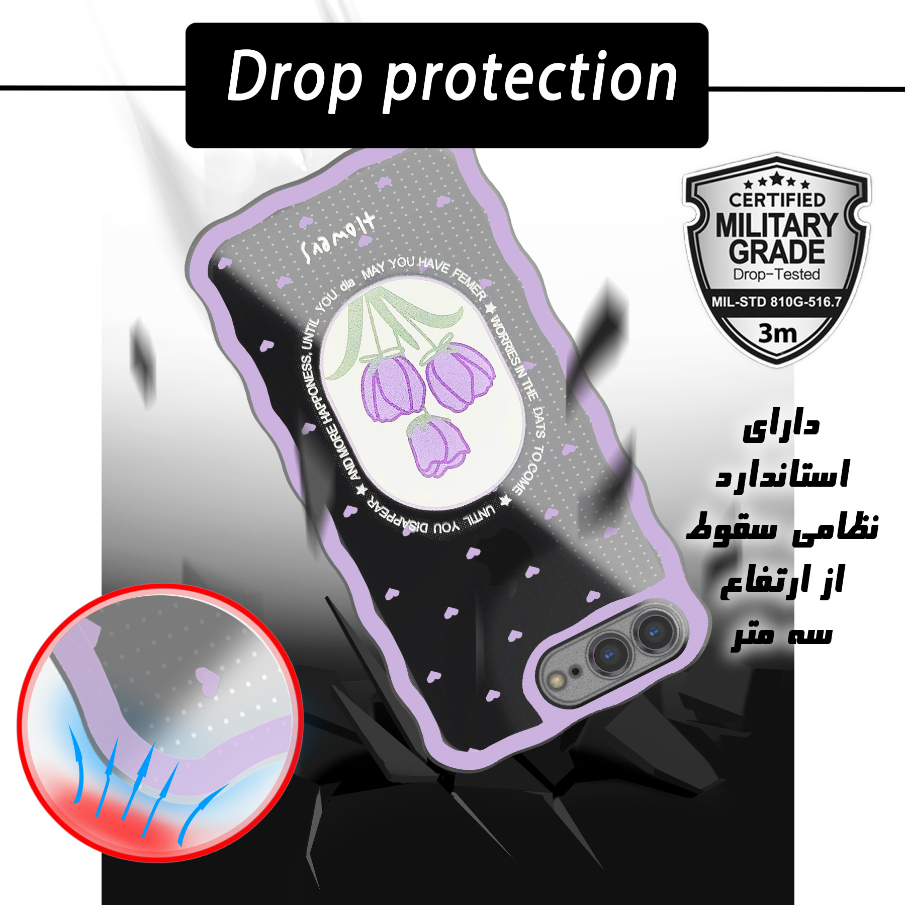 کاور لاین کینگ مدل lalehbanafshmojdar مناسب برای گوشی موبایل اپل iPhone 7/8 Plus