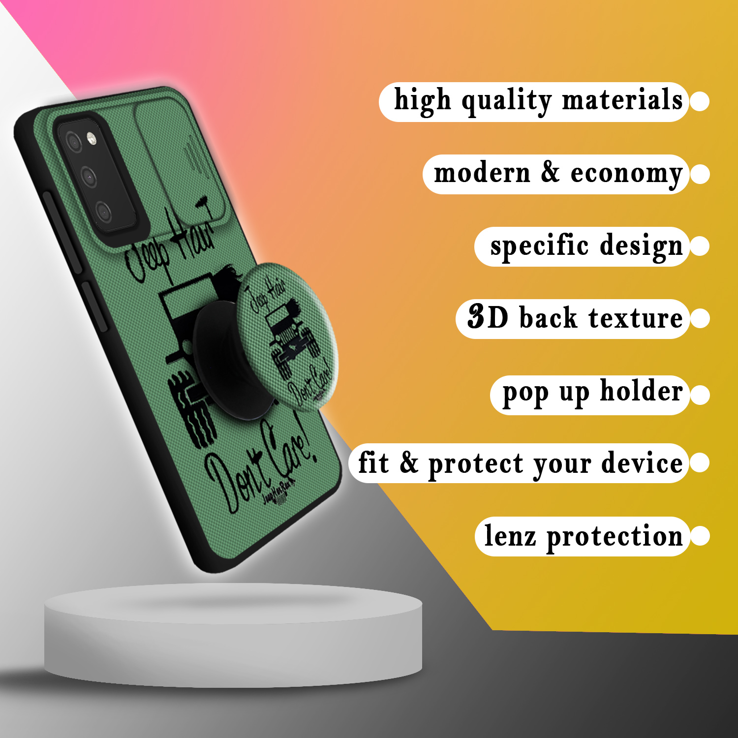 کاور لاین کینگ مدل JIPGEN J2 مناسب برای گوشی موبایل سامسونگ Galaxy A03s به همراه پایه نگهدارنده