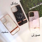 کاور لاین کینگ مدل کریستال یخی مناسب برای گوشی موبایل اپل IPhone 13 pro به همراه پایه نگهدارنده