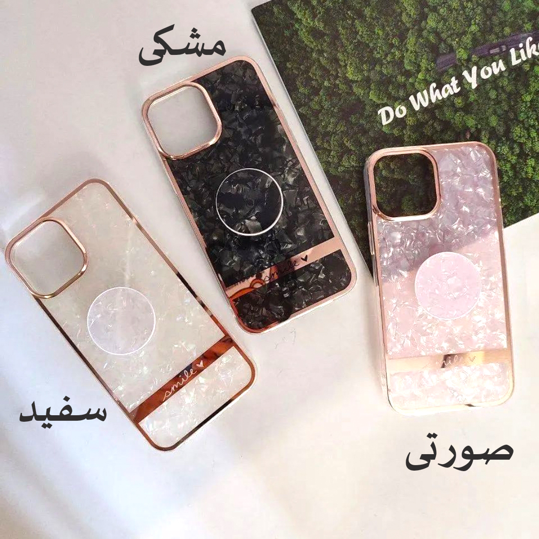 کاور لاین کینگ مدل کریستال یخی مناسب برای گوشی موبایل اپل IPhone 13 pro به همراه پایه نگهدارنده