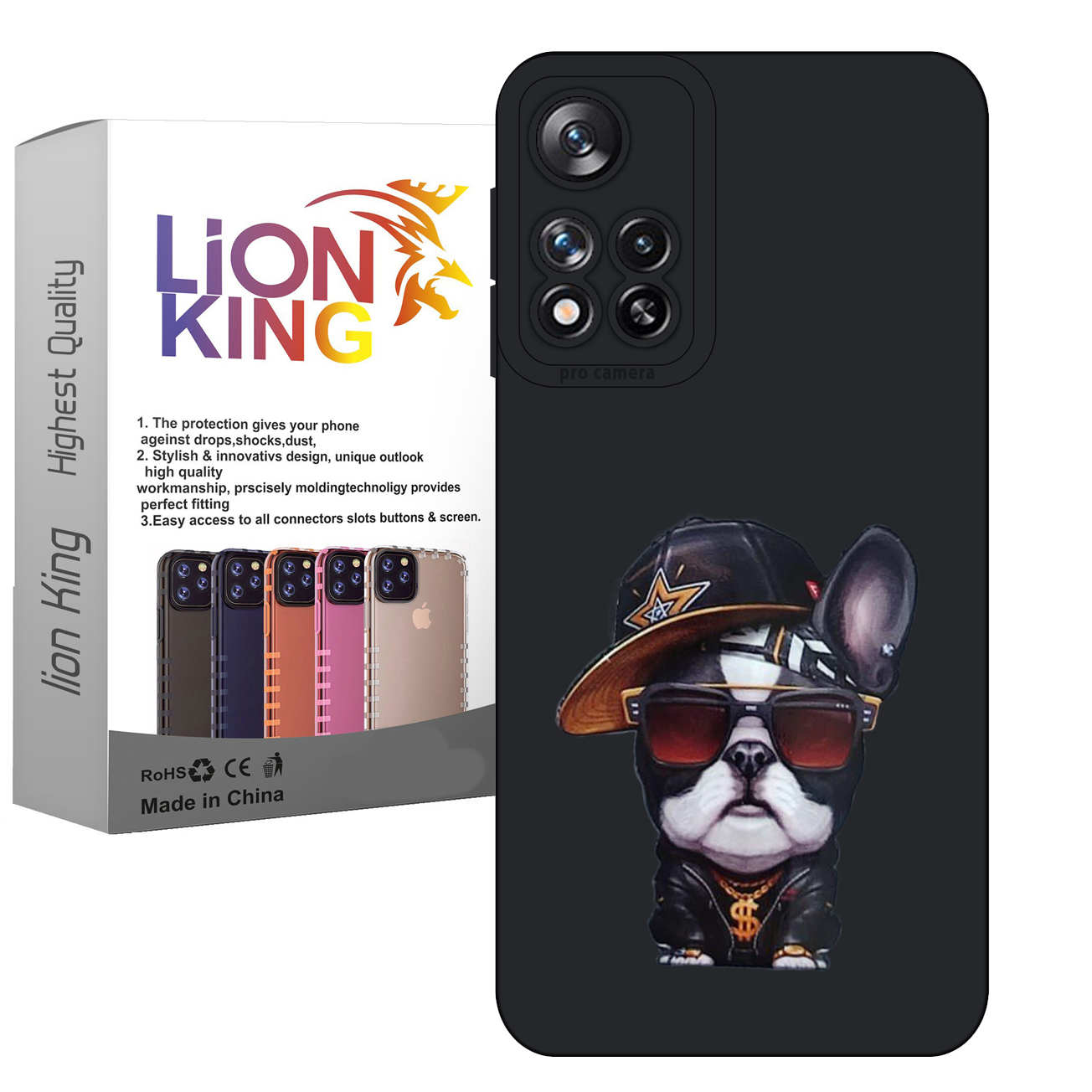 کاور لاین کینگ مدل بولداگ مناسب برای گوشی موبایل  شیائومی Redmi Note 11 Global / Note 11S