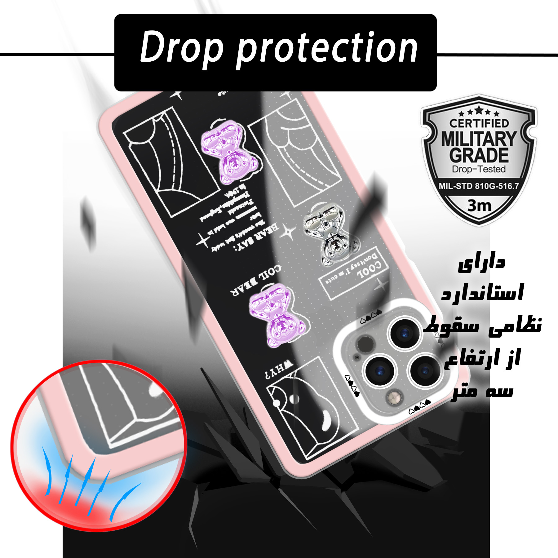 کاور لاین کینگ مدلBiدوخرس مناسب برای گوشی موبایل  اپل IPhone 13 pro Max