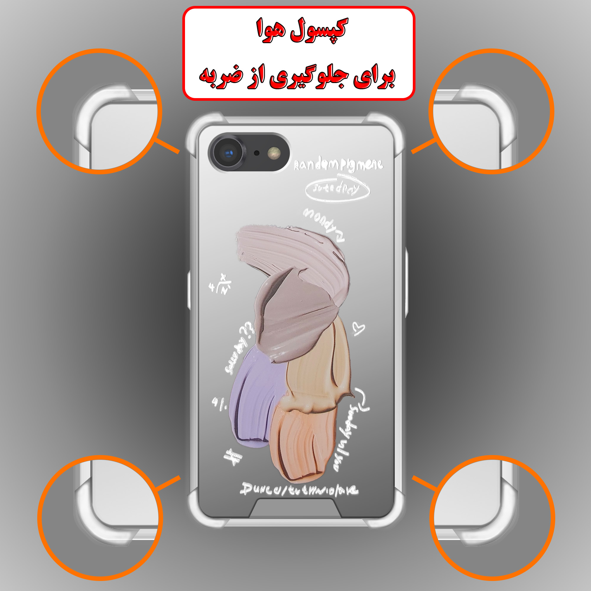 کاور لاین کینگ مدل آینه ایی نشکن طرح گواش مناسب برای گوشی موبایل اپل iPhone 7/8